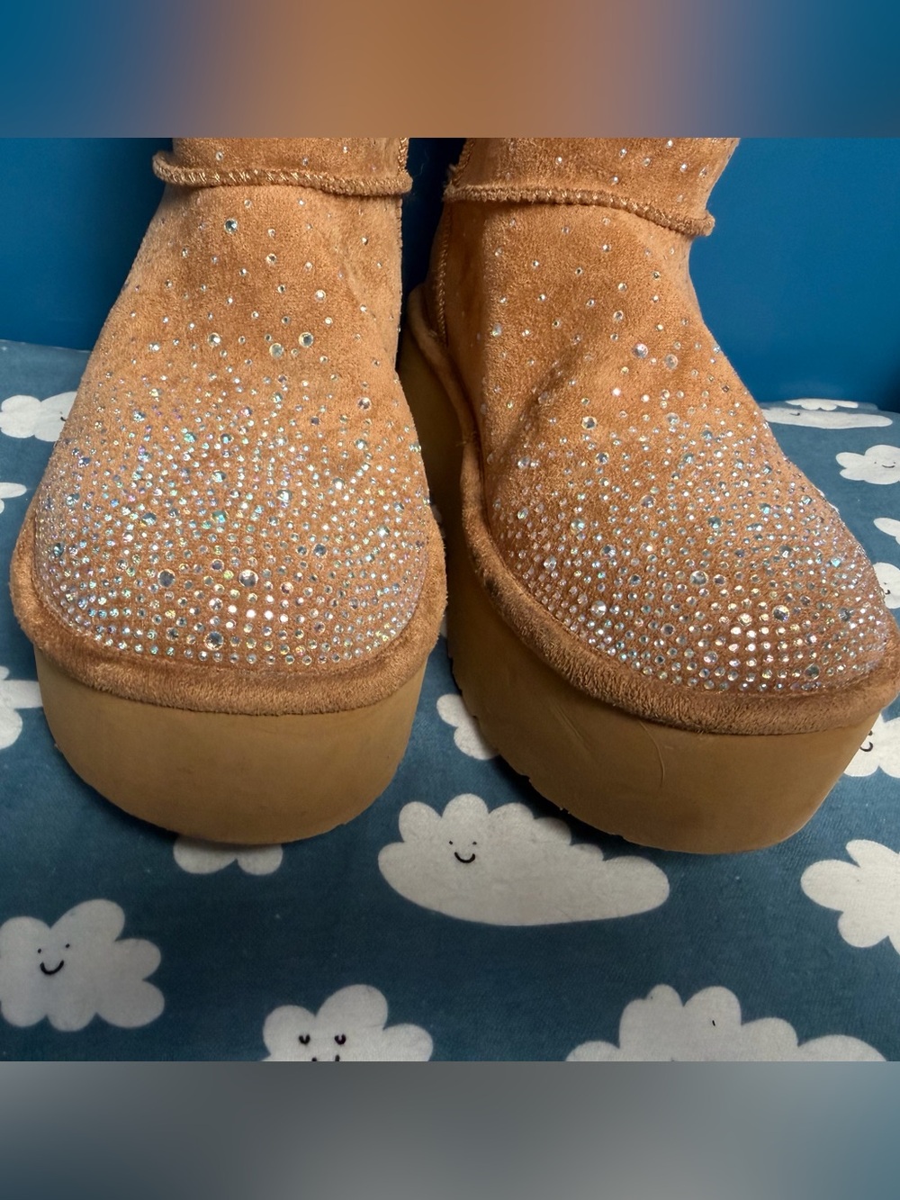 Madden Girl Rhinestone Platform Mini Boots Youth Size 7